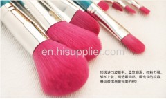 9pcs leathe cosmetic brush kit