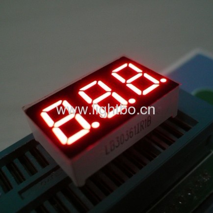 0,36 Zoll gemeinsame Anode superhellen roten 3-stellige LED-Sieben-Segment-LED-Anzeige