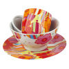 New Red Flower Design Porcelain Dinnerware Mug Bowl Plate 3 Pc