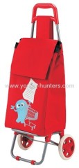 red printed trolley folding school bag