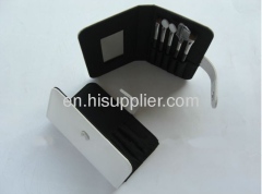 5pcs White Leather cosmetic brush kit