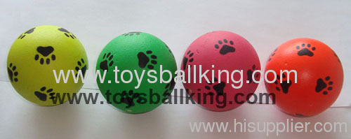 dog toy ball with paws sponge rubber ball bounce ball chew