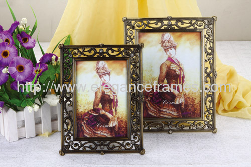 Zinc Alloy with classical flower Concise Photo Frames