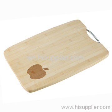 bamboo cutting board with stainless steel handle