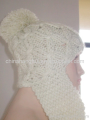 2012 newest fashion knitted ladies' pompom hat