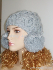 2012 newest fashion knitted ladies' pompom hat