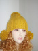 knitted ladies' hat with pompom