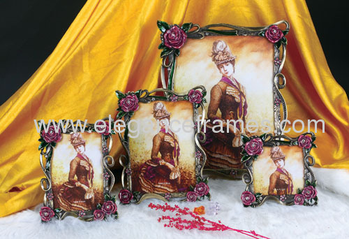 Europe beatiful flowers Inlayed Antique photo frame