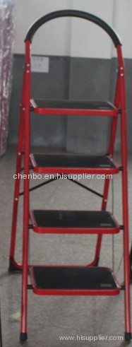 steel tube ladder with 4steps in red color