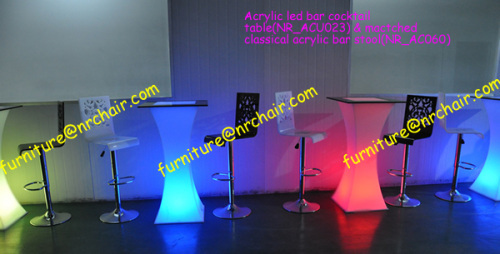 wedding banquet acrylic led bar cocktail table furniture