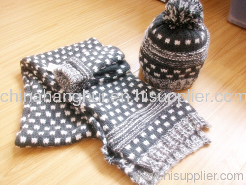 2012 newest fashion knitted scarf&hat set