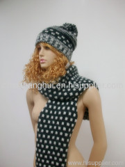 2012 newest fashion knitted scarf&hat set