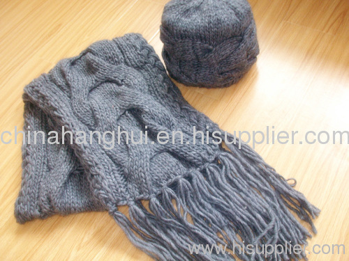 2012 newest fashion knitted scard&hat set