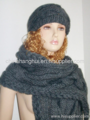2012 newest fashion knitted scard&hat set