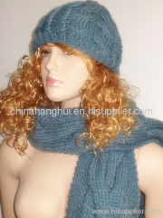 2012 newest fashion knitted scard&hat set