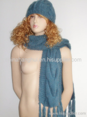 2012 newest fashion knitted scard&hat set