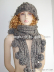 2012 newest fashion knitted scard&hat set