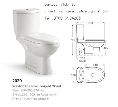 sanitary ware 2020 two-piece washdown toilet
