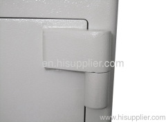 Front loading depository safes with high security double bitted key lock.
