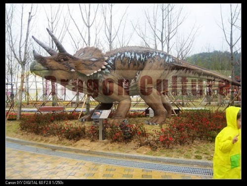 Fiber glass dinosaur Triceratops