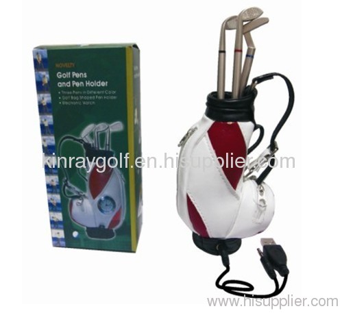 Golf speaker pen holder