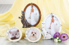 Zinc Alloy Epoxy Coated- Jewels inlay-Cat and Dog Pet Mini Photo Frames