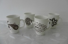 Hand Decal White New Bone China Mug