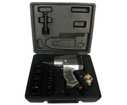 1/2" Drive Air Impact Wrench Kit With Sockets Case & Oiler