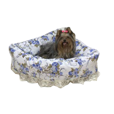 pet bed with printed canvas cover
