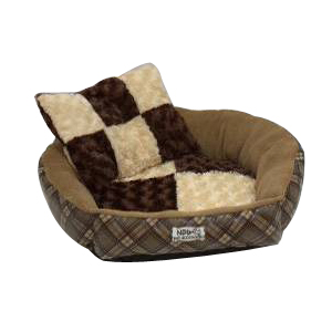 round faux suede pet bed