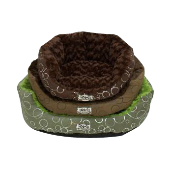 taped faux suede pet bed