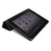New iPad Real Leather 3 Foldable Case Black