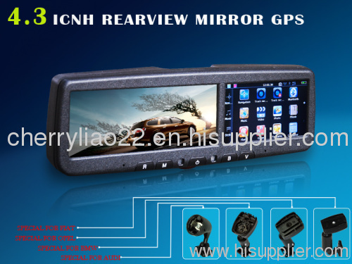 4.3 inch car GPS rearview mirror for toyota camry BMW previa crown corolla
