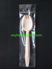Biodegradable wooden spoon fork