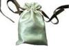 Deux Beige Shing Satin Ribbon Drawstrings Bag, Fabric Carrier Bags 2 Side Printing