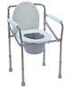 Chromed steel Bedside Commode Chair for use outside the bathroom