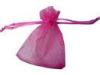 Pink Organic Fabric Drawstring Bag, Nylon Storage Bags With Ribbon Strings 8cm * 6cm