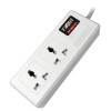 Electrical socket with 2 universal outlets, compatible with different plugs