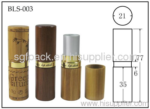 Bamboo lipstick tube container