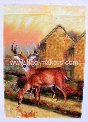 Custom Printed Wild deer Garden Flag