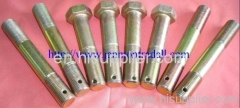 Customized Special Hex Head Bolt With Holes in it(as drawing) Yellow zinc plated bolt Grade 8.8 10.9 12.9 hex head bolt