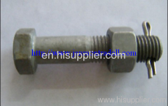 Customized Special Hex Head Bolt With Hole(as drawing) High tensile hex bolt with nut and pin grade 8.8 10.9 12.9 Zinc