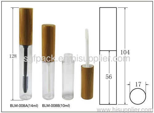 new design Bamboo lip gloss case & mascara bottle glass bottle for lipgloss mascara tube mascara bottle