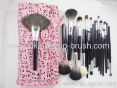 19PCS pink cosmetic makeup brushes
