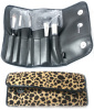 4pcs Leopard travel cosmetic brush set