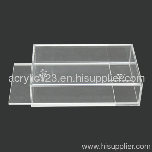 Acrylic display box with slide door