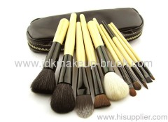 10PCS wooden handle mini makeup brush set
