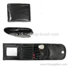 5PCS black travel mini make up brush kit set with mirror