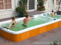 Outdoor whirlpool swim spa