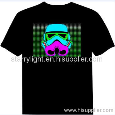 Starry-light 5.2USD EL Sound Activated LED T Shirt for better new 2013